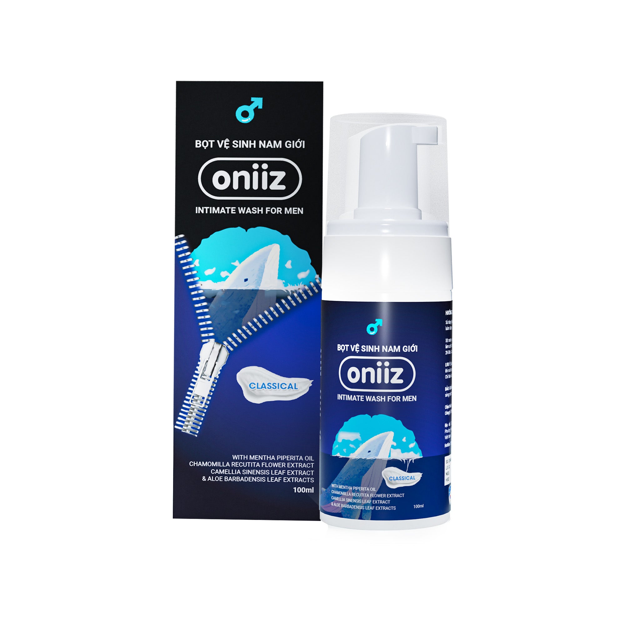 Bọt vệ sinh nam giới Oniiz - Dung dịch vệ sinh nam giới tạo bọt hương nước hoa Classical 100ml