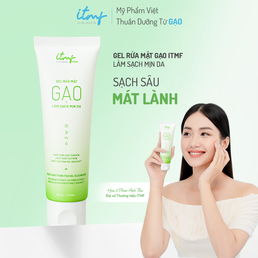 Gel rửa mặt gạo ITMF làm sạch mịn da 100ml 2