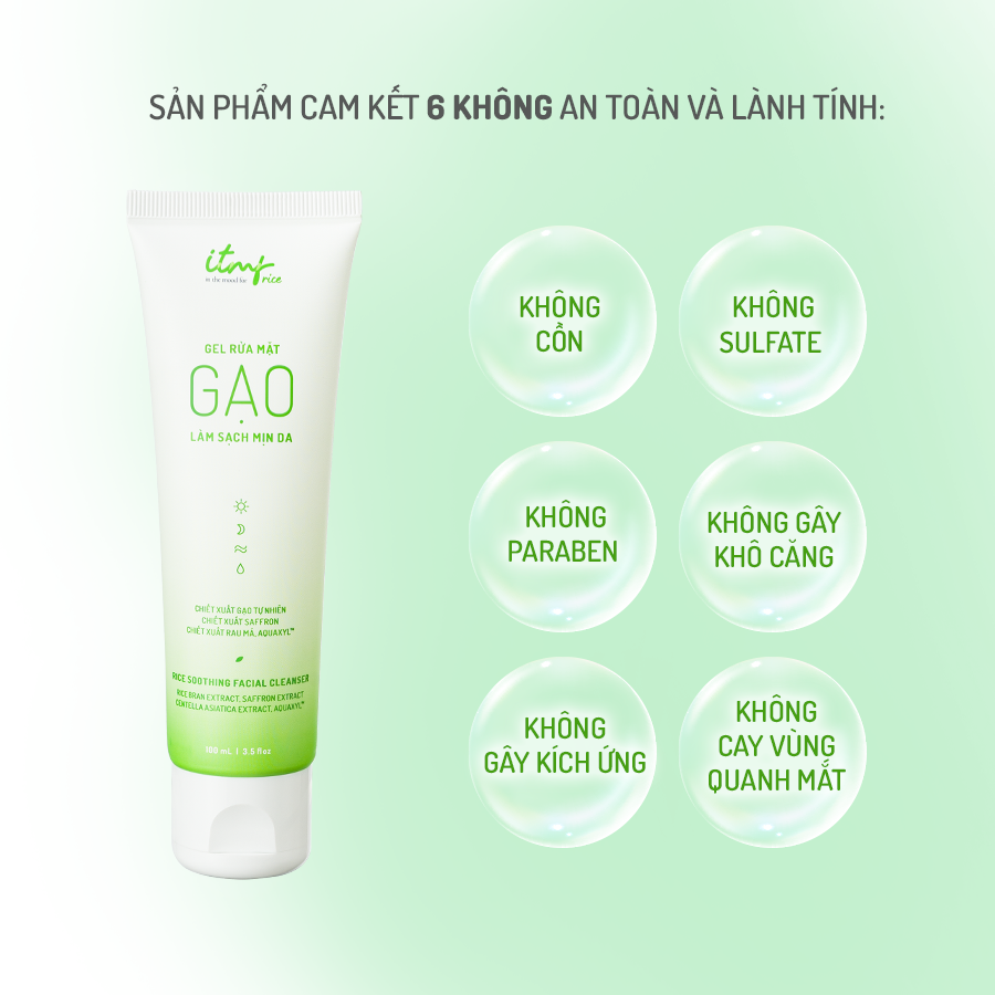 Gel rửa mặt gạo ITMF làm sạch mịn da 100ml 3