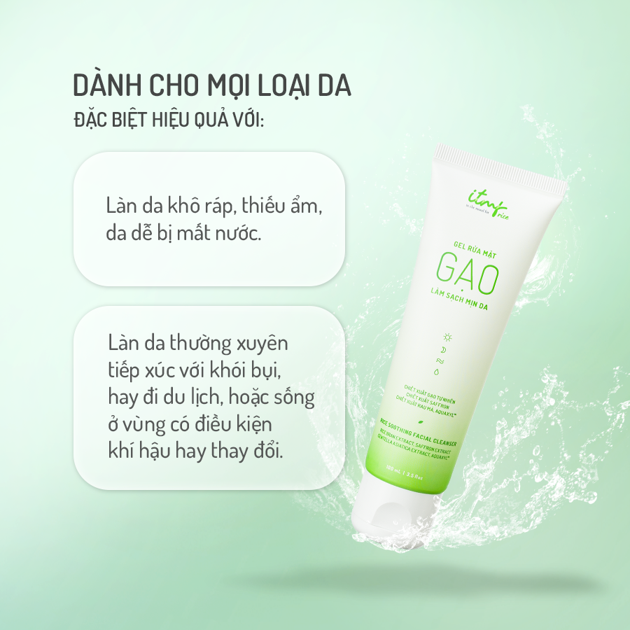 Gel rửa mặt gạo ITMF làm sạch mịn da 100ml 5