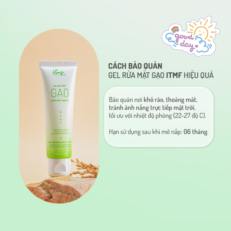 Gel rửa mặt gạo ITMF làm sạch mịn da 100ml 9