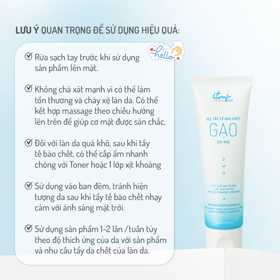 Gel tẩy tế bào chết gạo ITMF dịu nhẹ 100ml 8