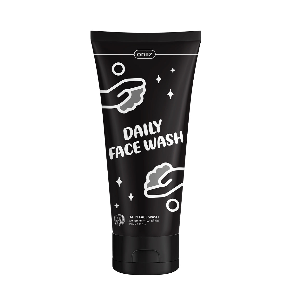 Sữa rửa mặt Daily Face Wash than gỗ sồi Oniiz làm sạch bụi bẩn, dầu thừa, ngừa mụn cho da 100ml