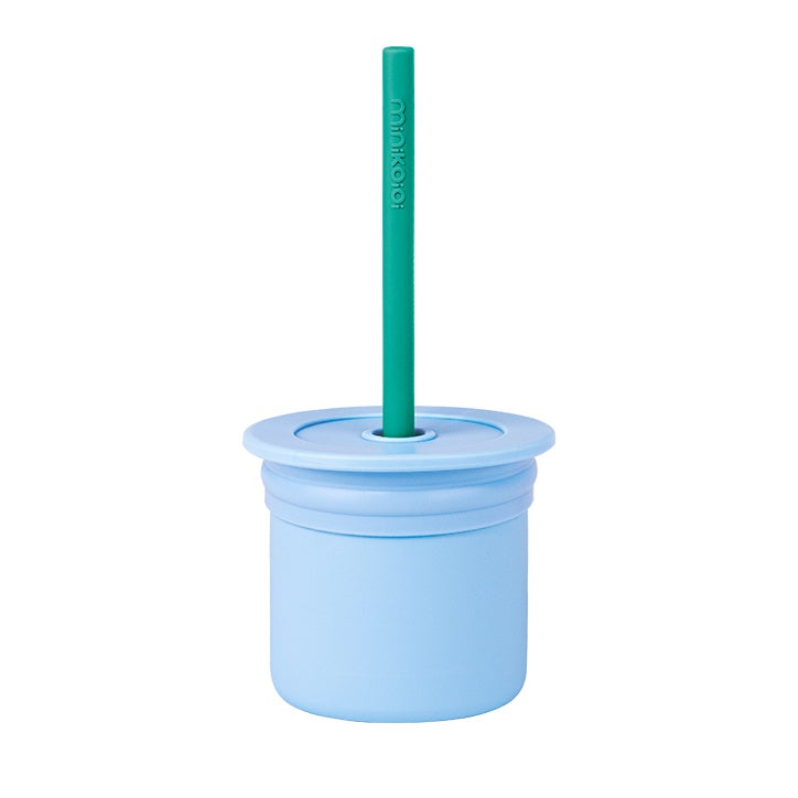 MinikOiOi cốc uống nước đa năng kèm ống hút silicone cho bé