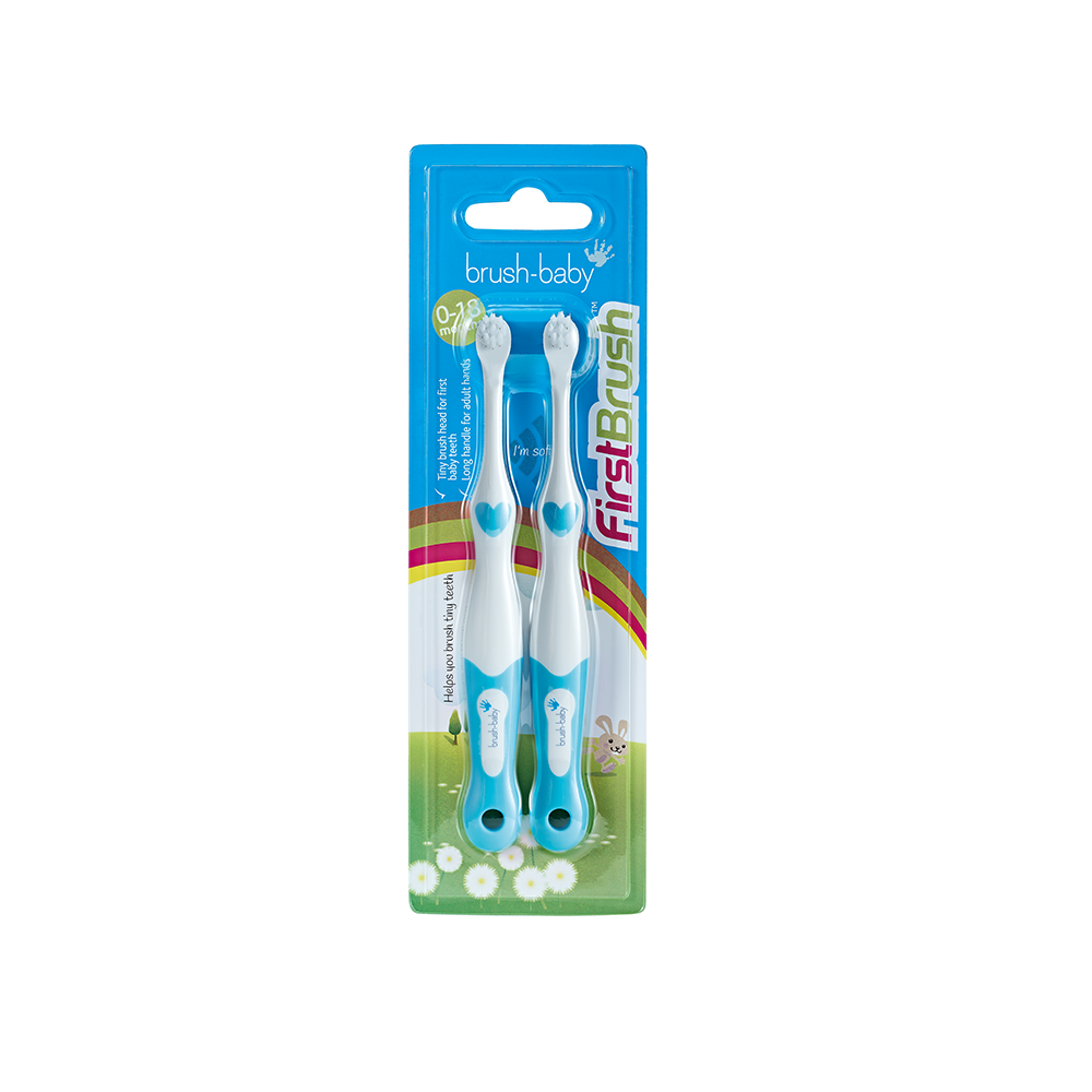 Brush-baby bộ 2 bàn chải đánh răng cho bé giai đoạn 1 (0 - 18 tháng)